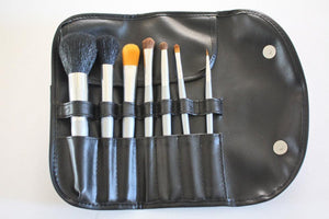 Custom Black Full Brush Set with Silver Brushes